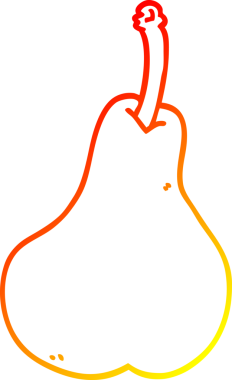 Bir insan tarafından çizilmiş sağlıklı bir armut çizgi çizimi.