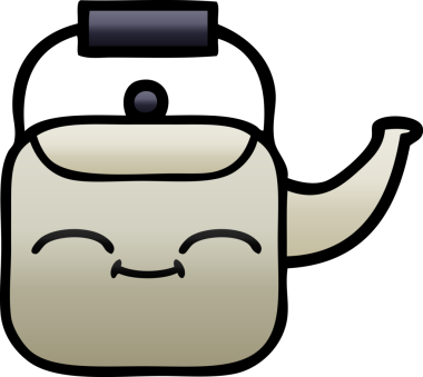 Bir insan tarafından çizilmiş gölgeli bir çaydanlık karikatürü