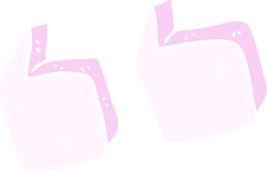 Bir insan tarafından çizilen tırnak işaretlerinin düz renk çizimi