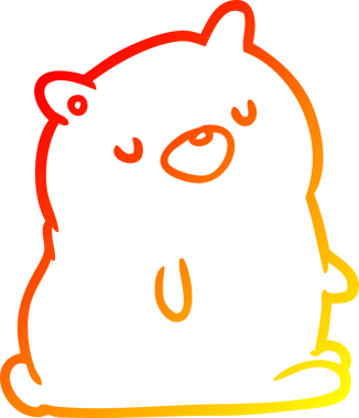 Bir insan tarafından çizilmiş sevimli bir ayının sıcak çizgi çizimi