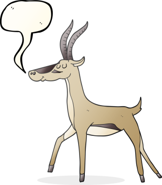 Bir insan tarafından çizilmiş serbest konuşma balonu çizgi film ceylanı