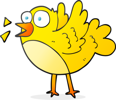 Bir insan tarafından çizilmiş serbest çizgi film kuşu.