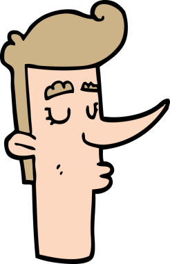 Bir insan tarafından çizilmiş kibirli bir adam.