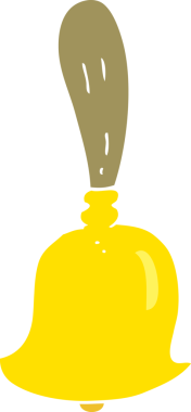 Bir insan tarafından çizilen el çanının düz renk çizimi