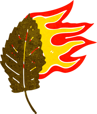 Bir insan tarafından çizilmiş kuru yaprak sembolü.