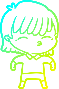 Bir insan tarafından çizilmiş bir karikatür kadın çizimi.