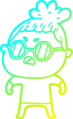 Bir insan tarafından çizilmiş bir çizgi filmin soğuk gradyan çizimi.