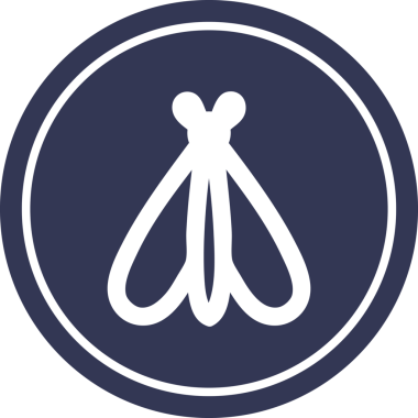 bir insan tarafından çizilmiş uçan böcek dairesel simgesi