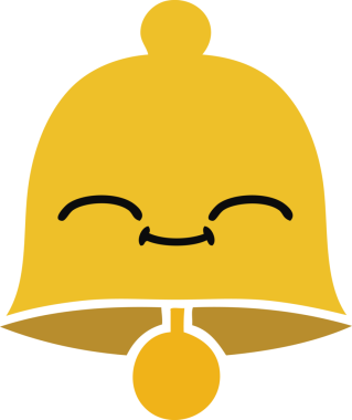 Bir insan tarafından çizilmiş eski bir çanın düz rengi