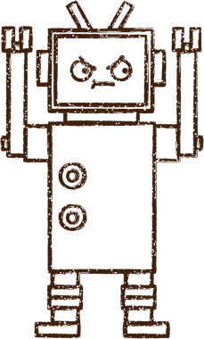 Robot Kömür Bir insan tarafından çizilmiş