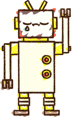 Bir insan tarafından çizilen Çılgın Robot Tebeşiri