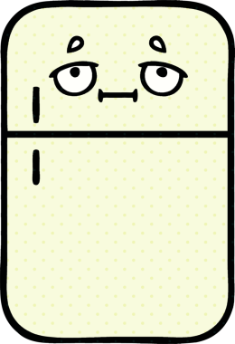 Bir insan tarafından çizilmiş buzdolabı karikatürü.