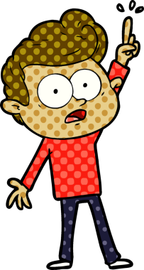 Bir insan tarafından çizilmiş çizgi film bakışlı adam.