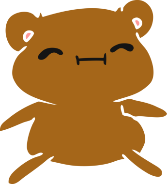 Çizim: kawaii Bir insan tarafından çizilmiş sevimli oyuncak ayı.