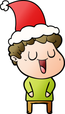 Bir insan tarafından çizilmiş Noel Baba şapkası giymiş bir adamın gradyan çizimi.