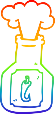 Bir insanın çizdiği acı biber sosunun çizgi çizimi.