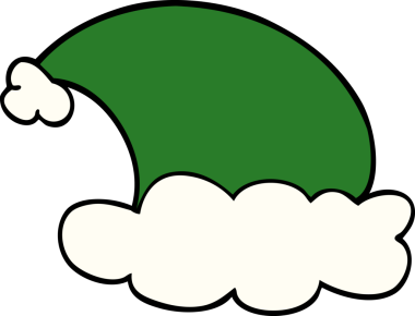 Bir insan tarafından çizilmiş noel şapkaları.