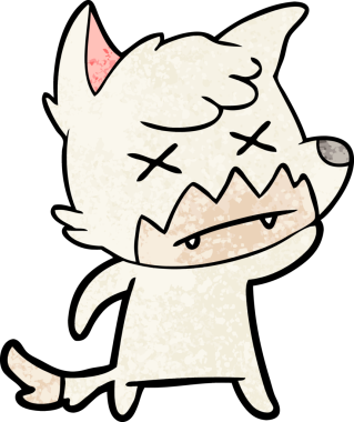 Bir insan tarafından çizilmiş ölü tilki çizgi filmi