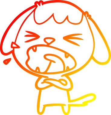 Bir insan tarafından çizilmiş sevimli bir köpeğin sıcak çizgi çizgisi.