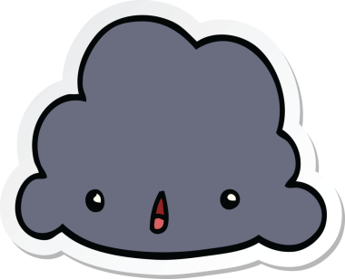 Bir insan tarafından çizilmiş bir karikatür bulutunun etiketi