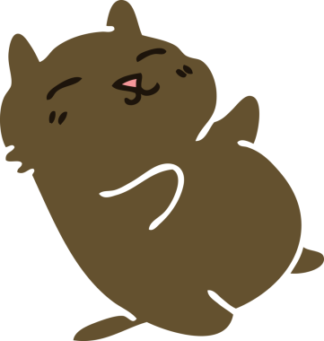 Bir insan tarafından çizilmiş garip çizgi film kedisi.