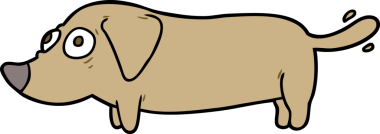 Bir insan tarafından çizilmiş küçük bir köpek.