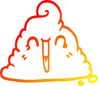 Bir insan tarafından çizilmiş bir çizgi film kakasının sıcak çizgi çizimi