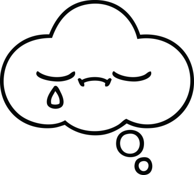 Bir insan tarafından çizilmiş bir düşünce baloncuğunun çizgi çizimi