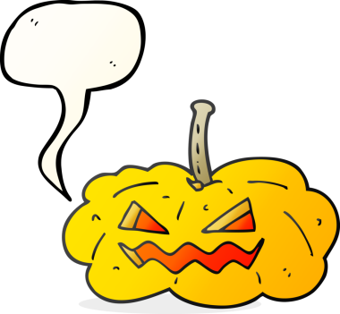 Bir insan tarafından çizilmiş serbest konuşma balkabağı karikatürü Cadılar Bayramı balkabağı