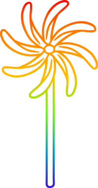 Bir insan tarafından çizilmiş oyuncak bir yel değirmeninin çizimi