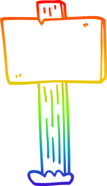 gökkuşağı gradyan çizgi çizimi bir insan tarafından çizilmiş bir çizgi tabela direği