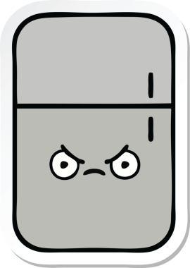 Bir insan tarafından çizilmiş şirin bir buzdolabı etiketi.