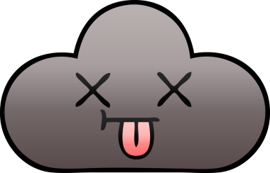 Bir insan tarafından çizilmiş bir fırtına bulutunun gölgelenmiş karikatürü