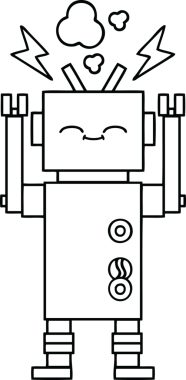 Bir insan tarafından çizilmiş robot çizimi