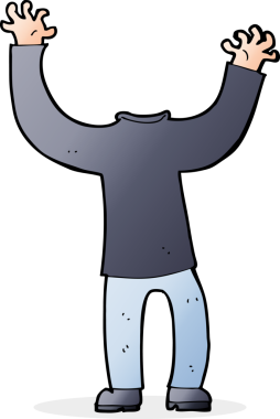 Bir insan tarafından çizilmiş kafasız bir vücut.