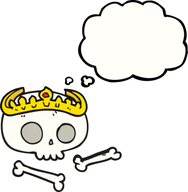 Bir insan tarafından çizilmiş serbest çizim balon kafatası.