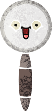 Bir insan tarafından çizilmiş bir büyüteçin retro çizim tarzı karikatürü