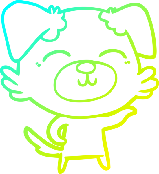 Bir insan tarafından çizilen çizgi film köpeğinin soğuk gradyan çizgisi.