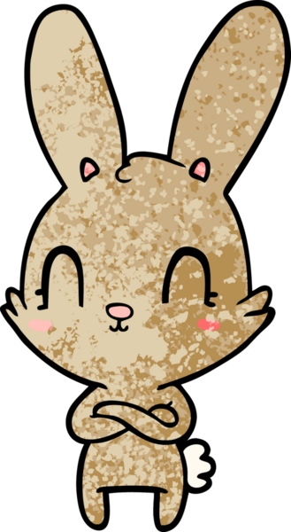 Bir insan tarafından çizilmiş şirin çizgi film tavşanı.