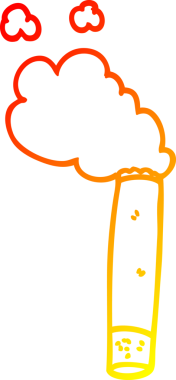 Bir insan tarafından çizilmiş çizgi bir sigaranın sıcak çizgi çizimi