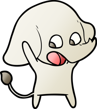 Bir insan tarafından çizilmiş şirin bir fil.