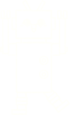 Bir insan tarafından çizilen robot tebeşiri.