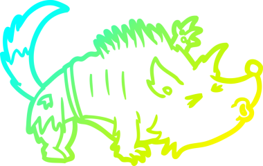 Bir insan tarafından çizilen cadılar bayramı kurtadamının soğuk çizgi çizimi.