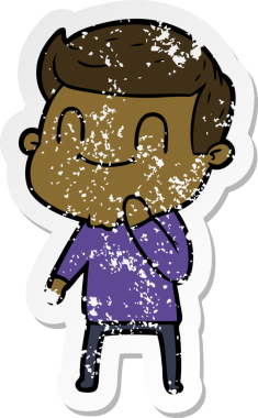 Bir insan tarafından çizilmiş, karikatür dostu bir adamın sıkıntılı çıkartması.