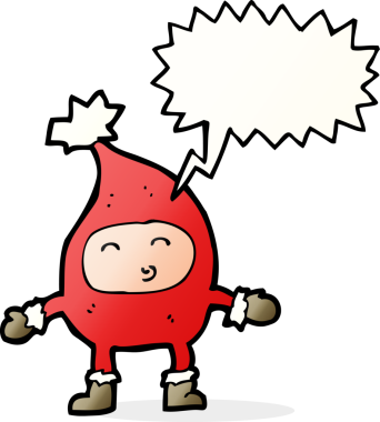 Bir insan tarafından çizilmiş komik bir noel karakteri.