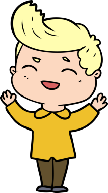 Bir insan tarafından çizilmiş gülen çizgi film adamı.