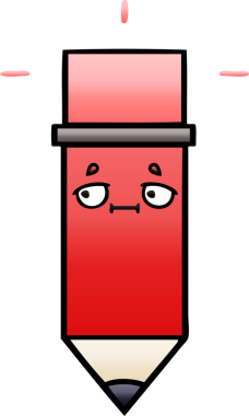 Bir insan tarafından çizilmiş bir kalemin gölgelenmiş karikatürü