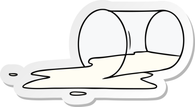 Bir insan tarafından çizilmiş bir bardağın el çizimi karikatür karikatürü.