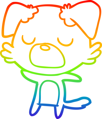 gökkuşağı gradyan çizimi bir insan tarafından çizilmiş bir çizgi köpek