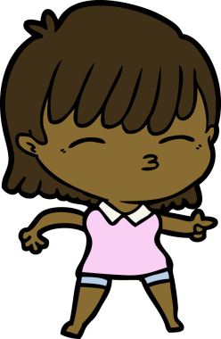 Bir insan tarafından çizilmiş karikatür kadın.